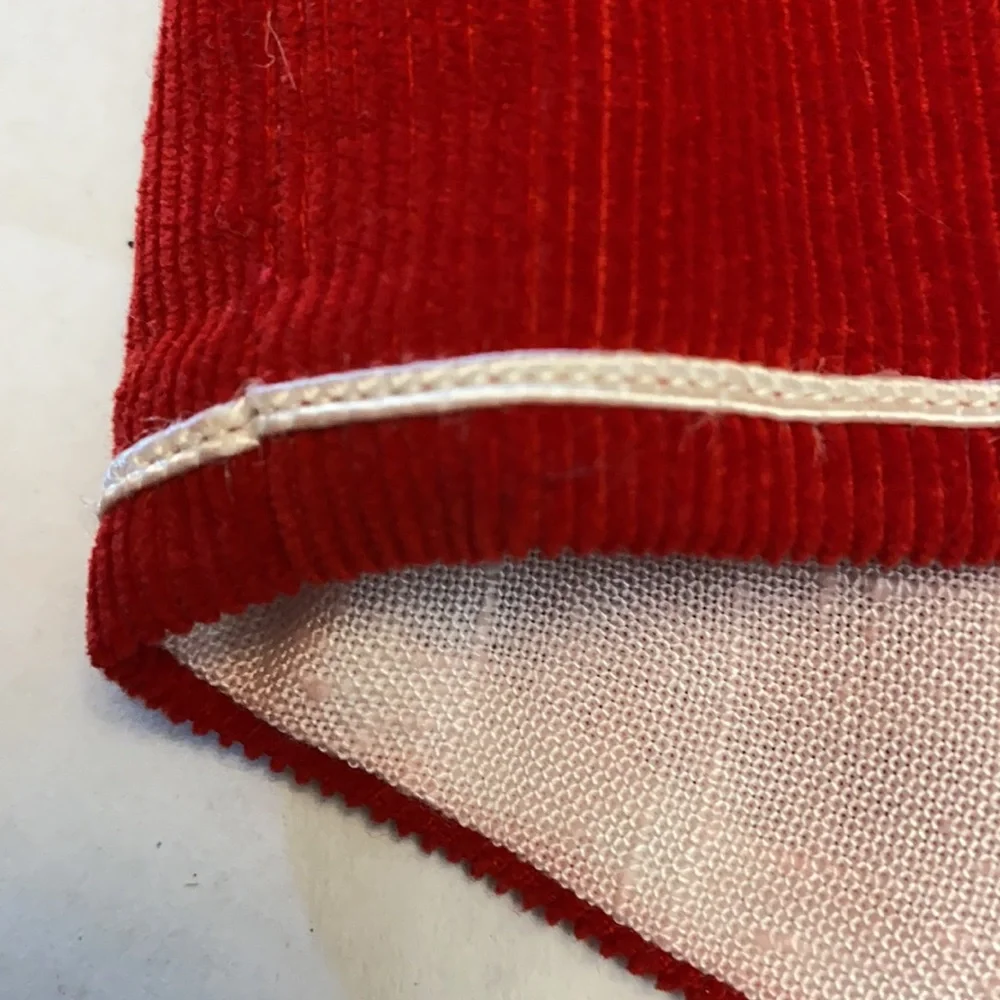 Vintage Buttons & Red corduroy Unisex Childs Vest